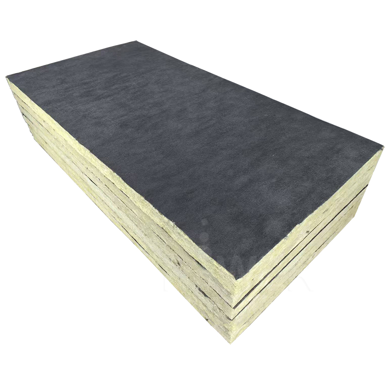 1200x600x50mm-100kg rock wool board with 60g black fiberglass cloth